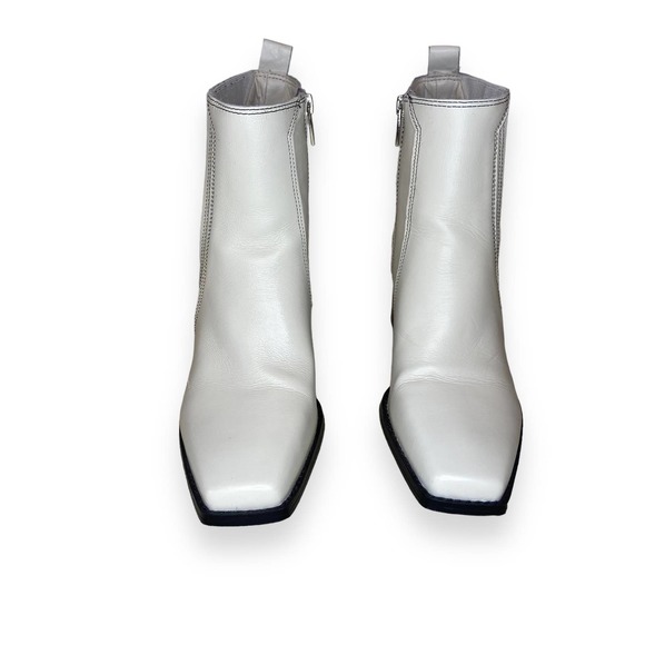 Vince Camuto Sojetta Square Toe High Heel Booties White Ankle Boots - Picture 4 of 12